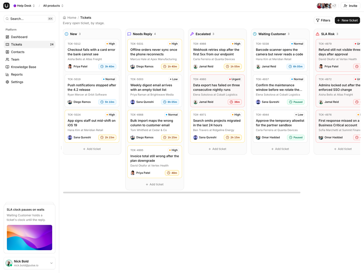 Pulse - TanStack Start Help Desk Template