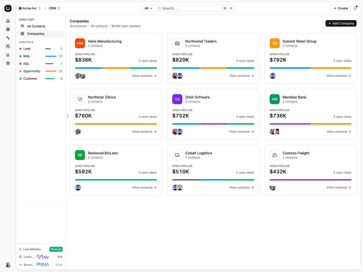 Verve - Next.js CRM Template